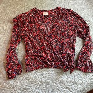 Floral wrap blouse